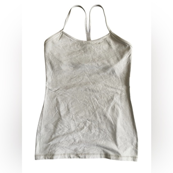Lululemon Power Y Tank *Luon Tonka Stripe Heathered Slate White sz 6 - Picture 6 of 8